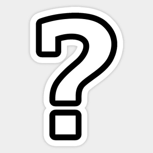 Minimal Typography Question Mark in White Sticker